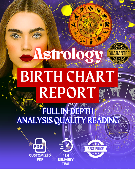 Birth Chart Report, Natal Chart Reading, In-Depth Report